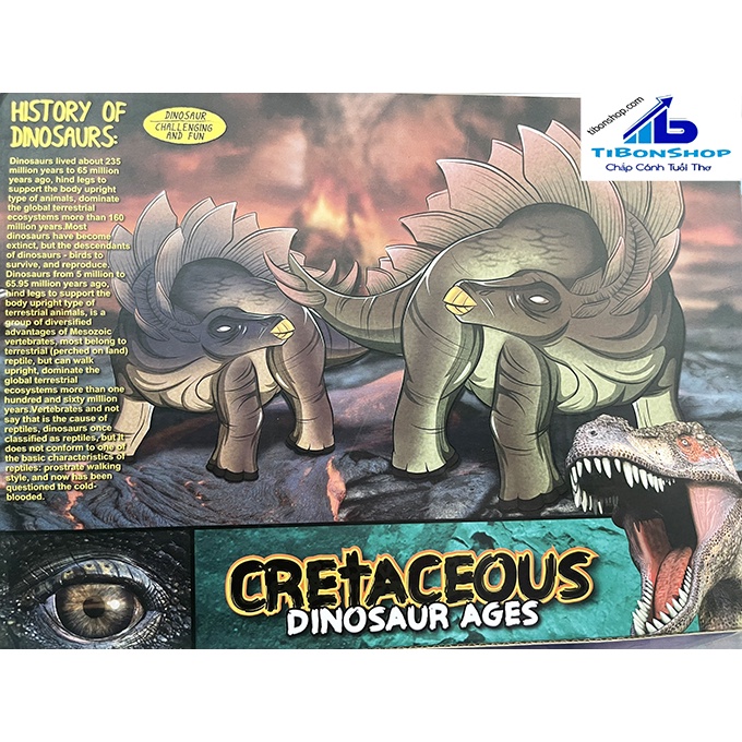 Đồ Chơi Khủng Long chạy pin có nhạc có đèn tặng kèm pin