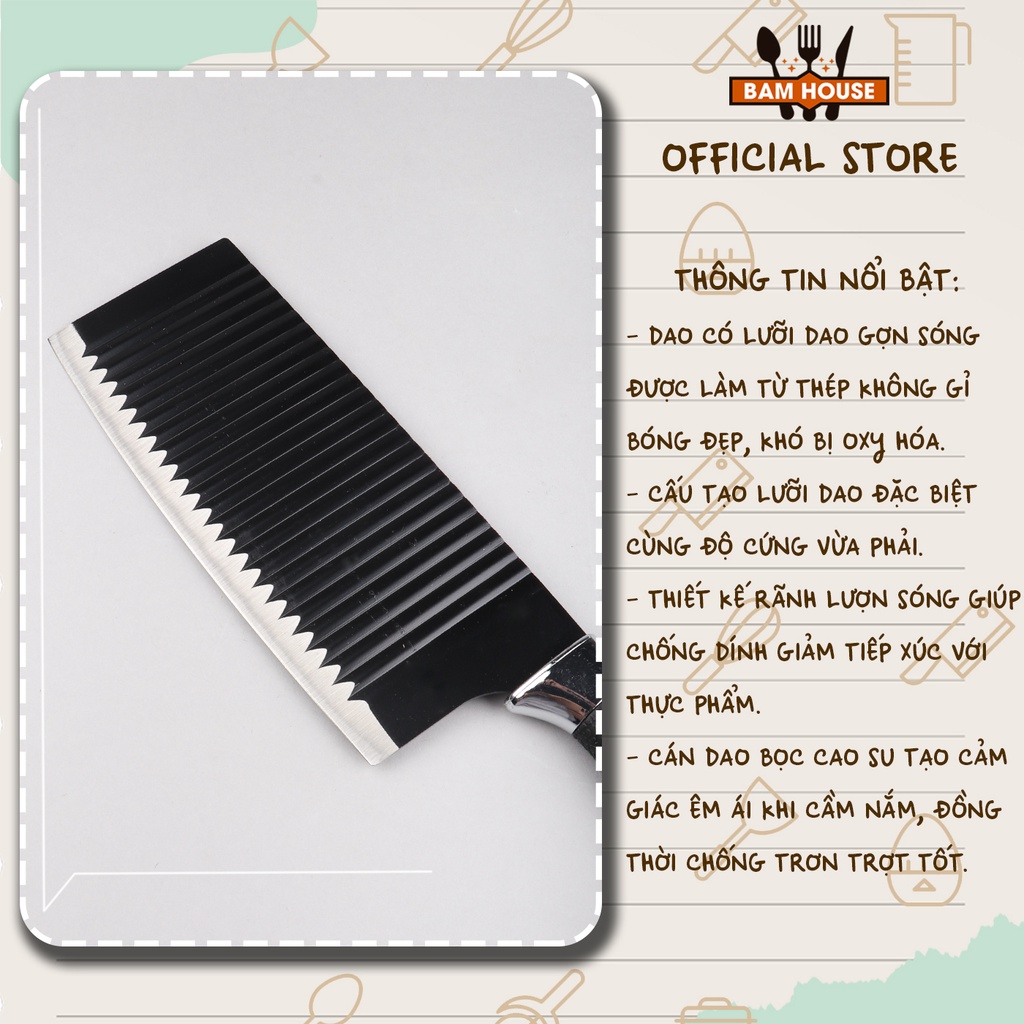 Dao đại làm bếp Nhật Bản loại 1 lưỡi thép siêu bén và cán cao su BamHouse cao cấp DGSD01 – Fuki24