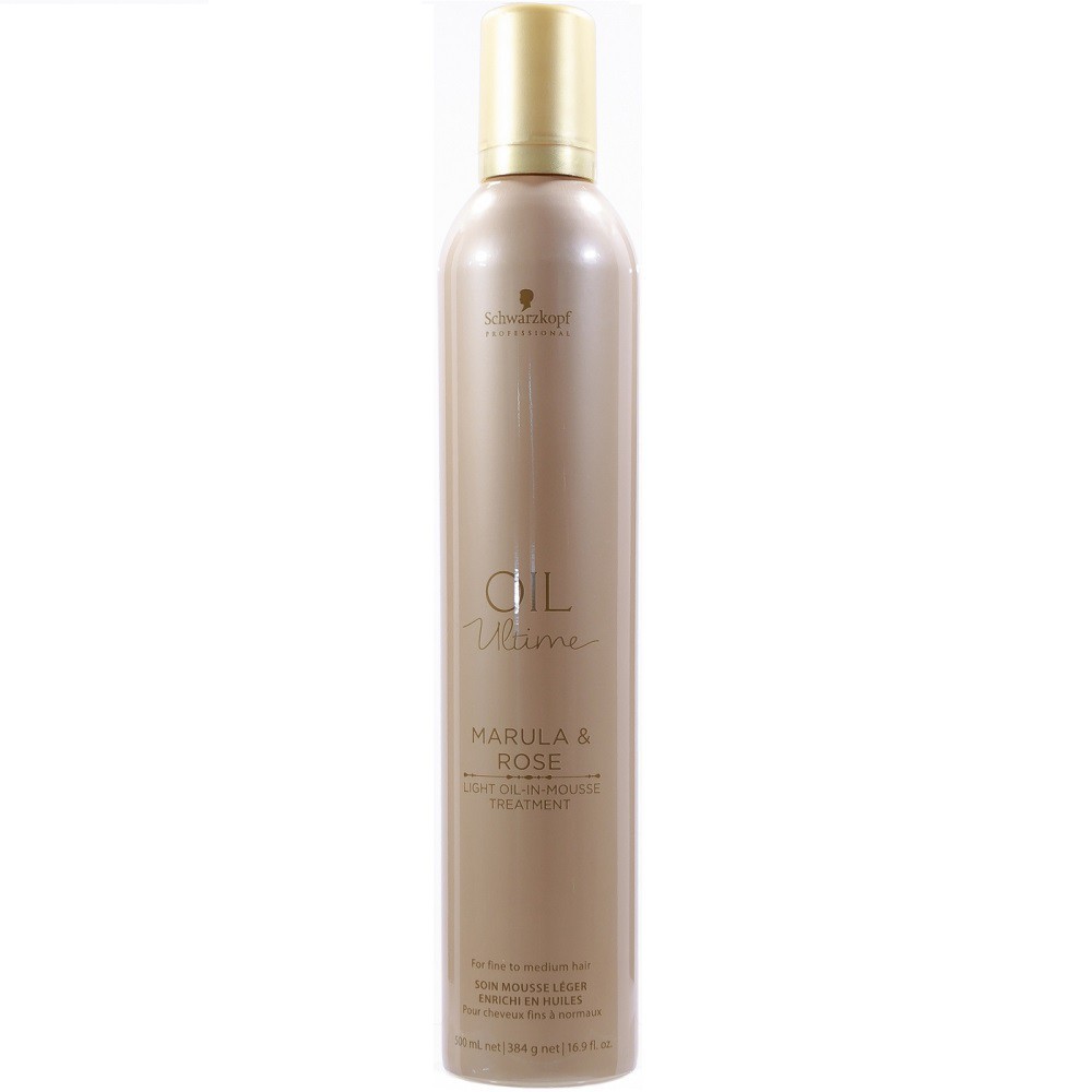 Dầu xả Schwarzkopf Oil Ultime Marula &amp; Rose Light Oil-In-Mousse Treatment dạng Mousse bọt phục hồi tóc hư tổn Đức 500ml