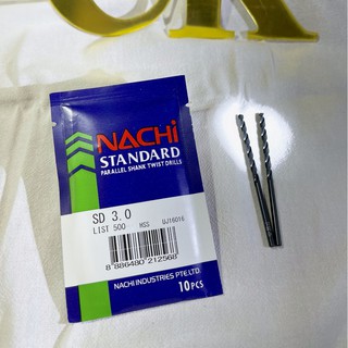 Mũi khoan Nachi 3mm - 3.9mm HSS - L500