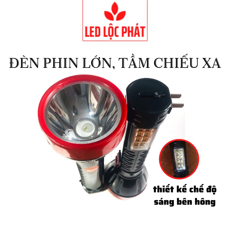 Đèn pin siêu sáng cầm tay cỡ lớn, đèn bin siêu sáng led pin sạc