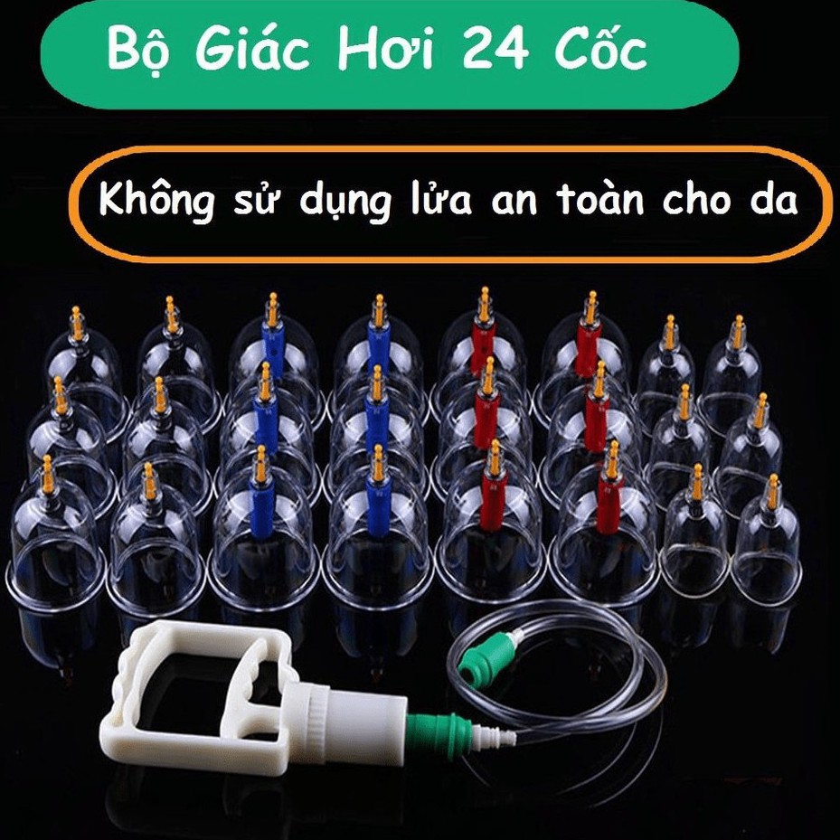 Bộ Giác Hơi 24 Ống Chân Không Cao Cấp Máy Giác Hơi Giá Rẻ Không Dùng Lửa  24 Phụ Kiện