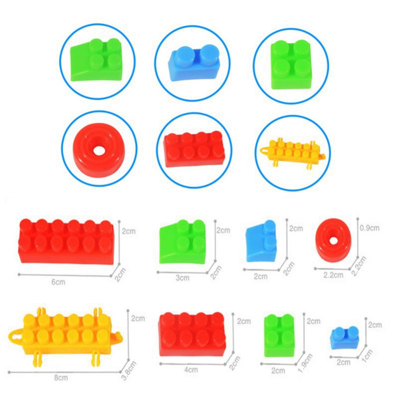 Set 100 khối lắp ráp mô hình đồ chơi cho bé