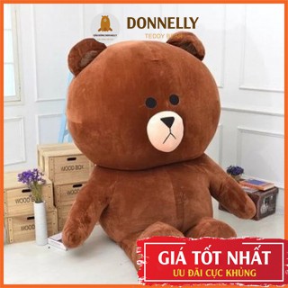 Gấu Bông Brown Khổng Lồ Màu Socola Siêu Cute, Vải Cao Cấp Siêu Mịn Không Rụng Lông Khổ 95cm - 1m1 - 1m5