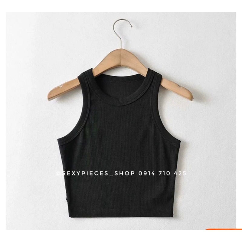 ✅ Áo ba lỗ thun gân croptop màu trắng/ đen/ nâu