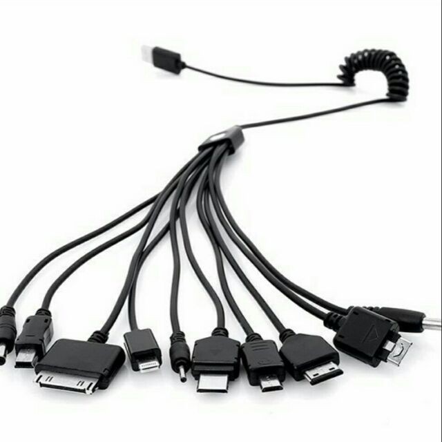 Dây sạc đa năng 10 đầu Không có lò xo siu siu rẻ squishyshop664