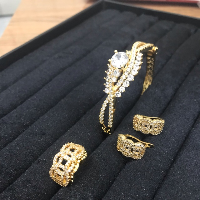 BỘ TRANG SỨC CAO CẤP BẠC MẠ VÀNG 18k