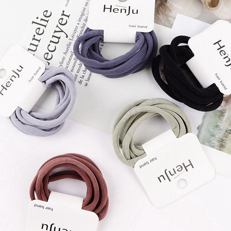 Set 6 Dây Buộc Tóc Co Giãn Đơn Giản Thời Trang Dành Cho Nữ
