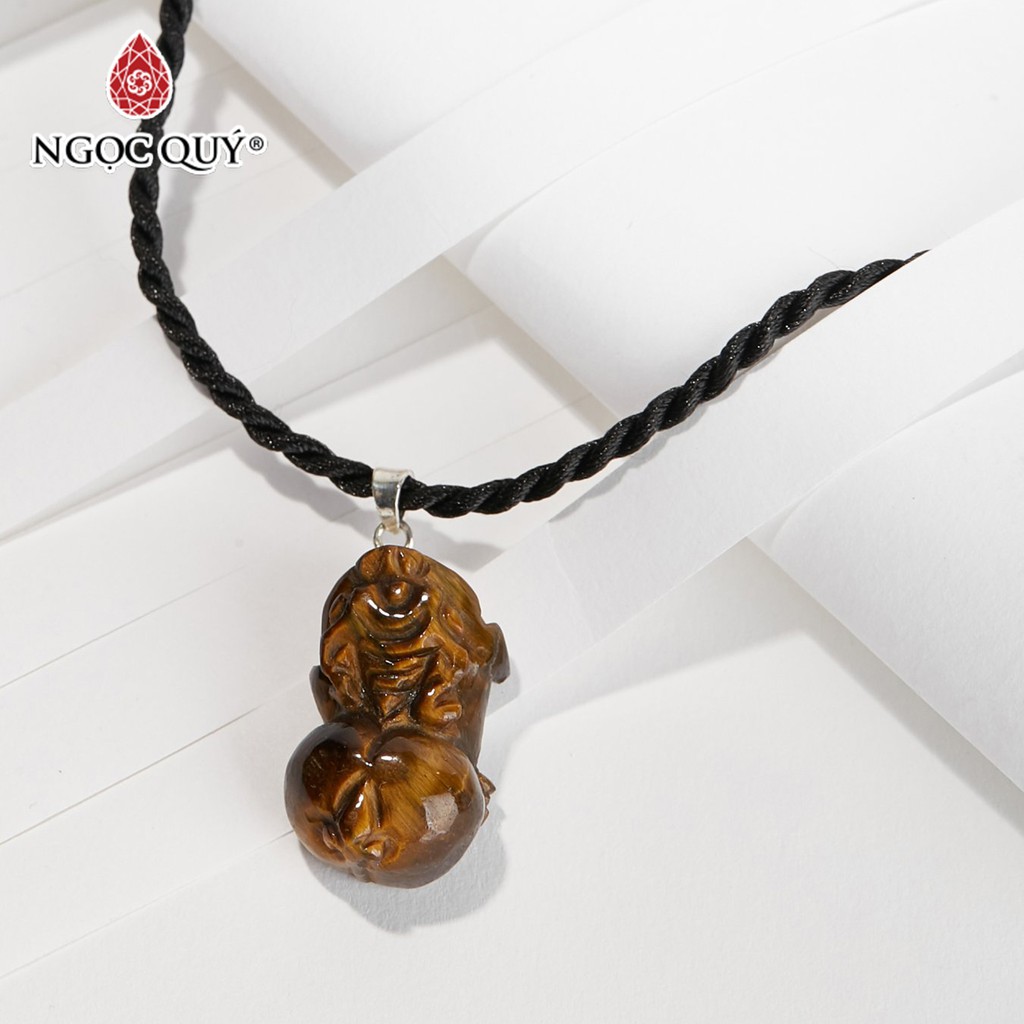 Mặt dây chuyển tỳ hưu thạch anh mắt hổ tiger's eyes quartz mệnh thổ, kim - Ngọc Quý
