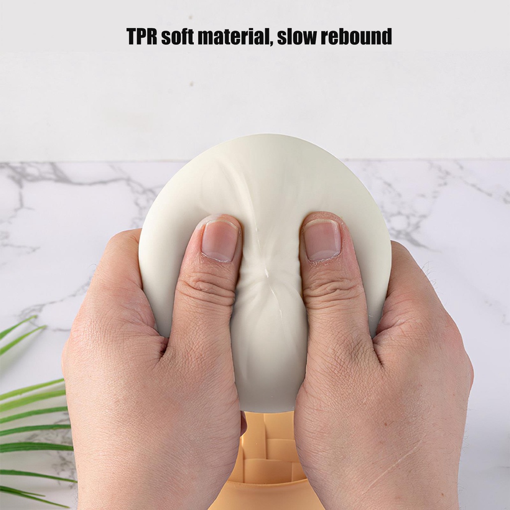 [huite]Sensory Bun Plaything Realistic Shape Simulation Bun Decompression Toy Soft Stress Relief Bun Fine Workmanship