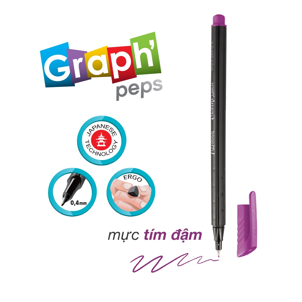 MAPED - Viết kim Graph' Peps 11 màu sắc - 1 cây [Chính hãng]