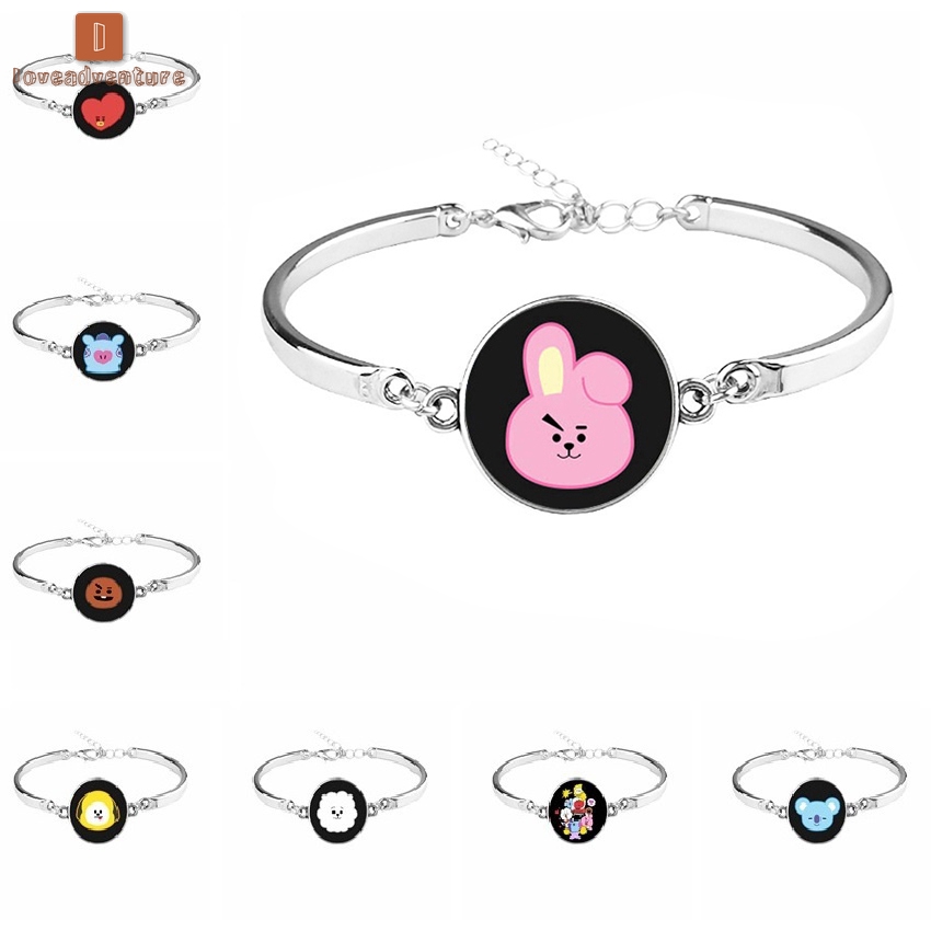 Vòng Tay Mặt Tròn In Hình Các Nhân Vật Bt21 Của Bts