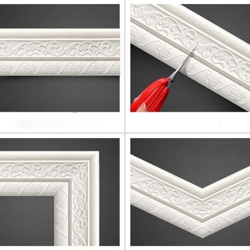 Cuộn dây để dán viền cửa dán tường kiểu 3D dày dặn chống va đập chống thấm nước