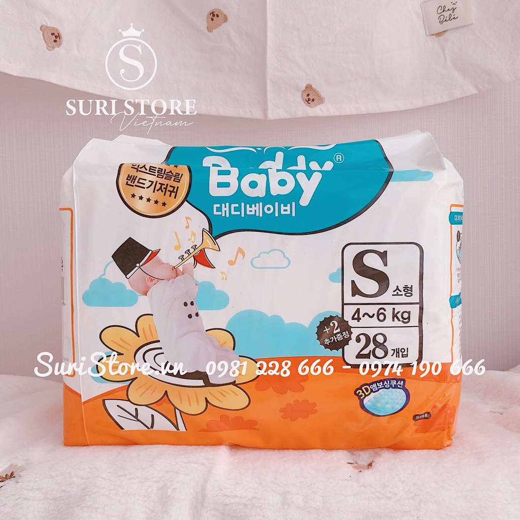 Bỉm Dán/Quần DADDY BABY nội địa hàn size (S28/M24/L20/XL18/LQ22/XLQ18/XXLQ17)