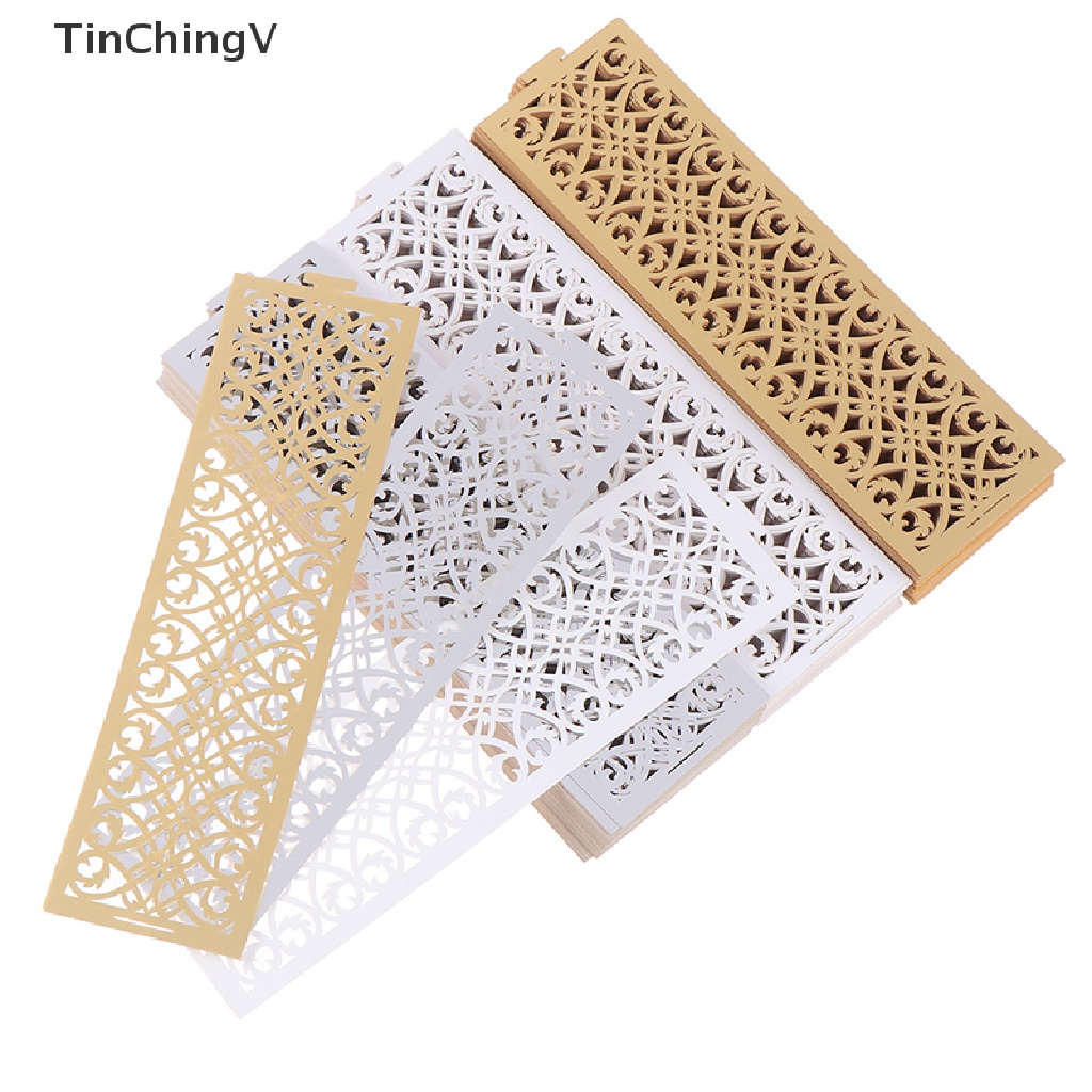 Set 50 Vòng Khóa Khăn Ăn Bằng Giấy Cắt Laser Thiết Kế Ren Dành Cho Tiệc Tùng