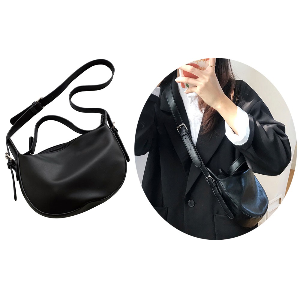 2817 |Màu Đen| Túi Xách Đeo Vai Mềm Mại Màu Tối Thời Trang Cao Cấp