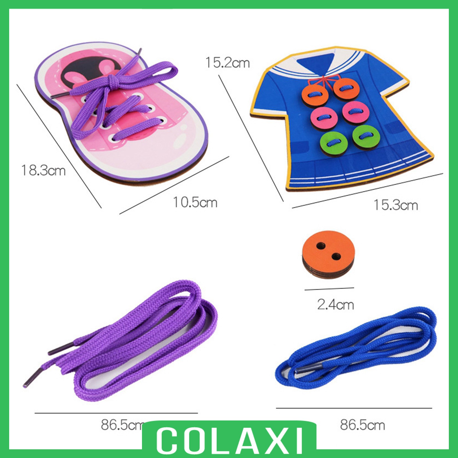 [COLAXI] Montessori Fine Motor Skills Educational Lacing Threading Toys Teaching Aids