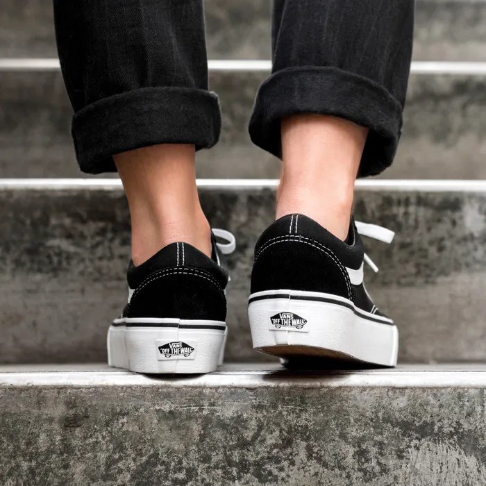 Giày Vans Chính Hãng Old Skool Platform Black/White