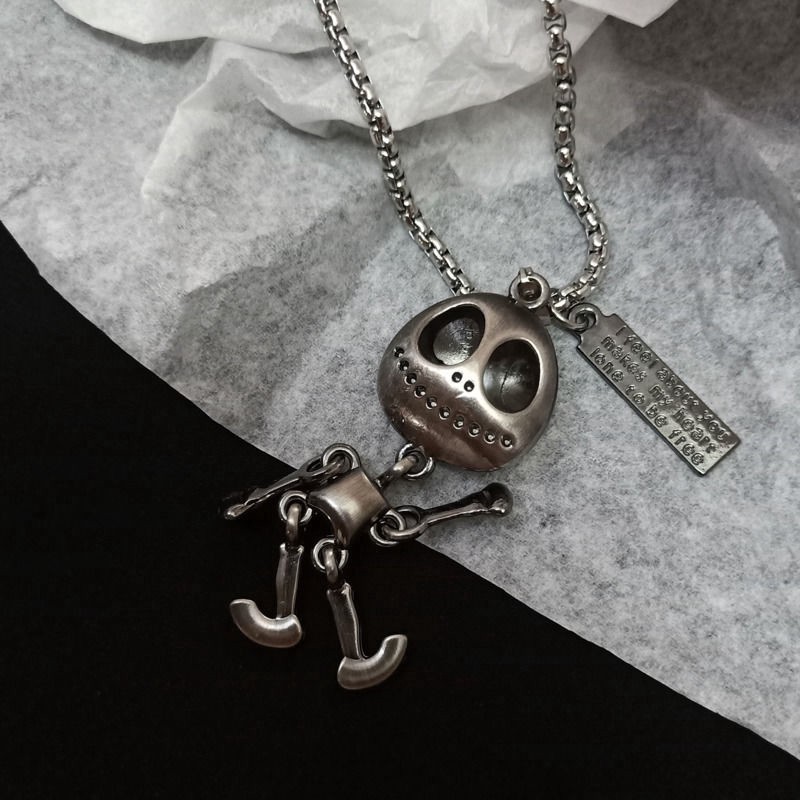 Dây Chuyền Thép Titan Mặt Người Ngoài Hành Tinh Phong Cách Hip Hop Hàn Quốc 23088