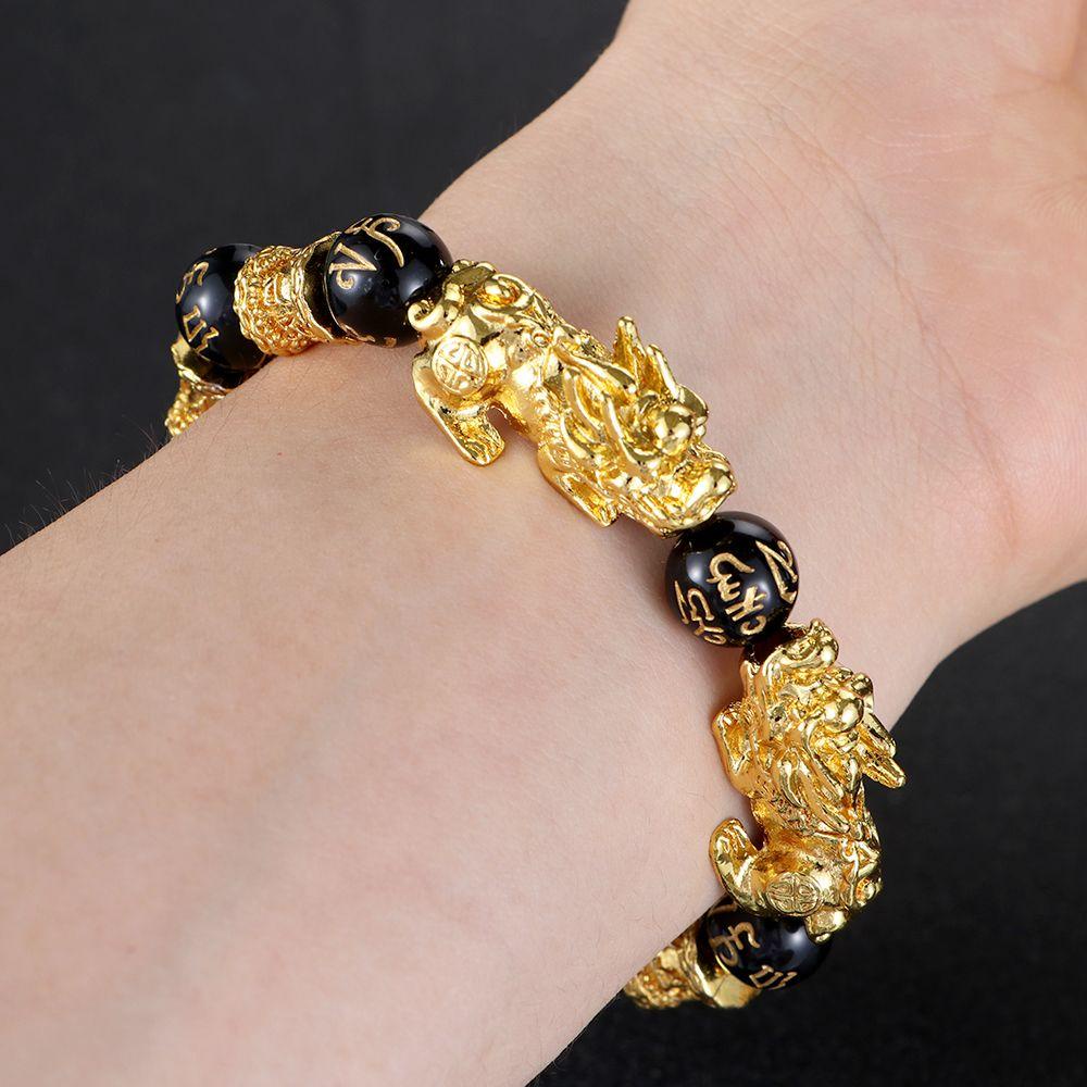 Vòng Tay Hạt Pixiu Màu Đen Co Giãn Handmade