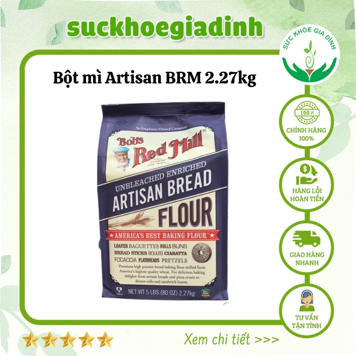 [ Date: 10/2023] Bột Mì Artisan Bread Flour BRM 2.27kg