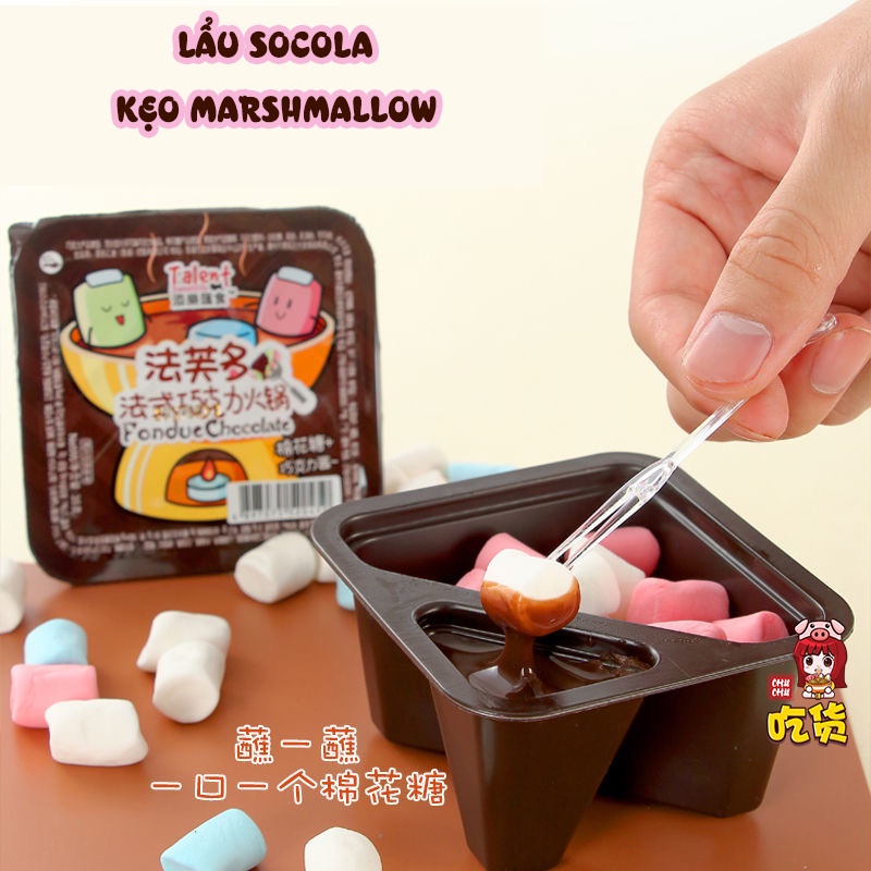 Lẩu socola mini -marshmallow chấm socola