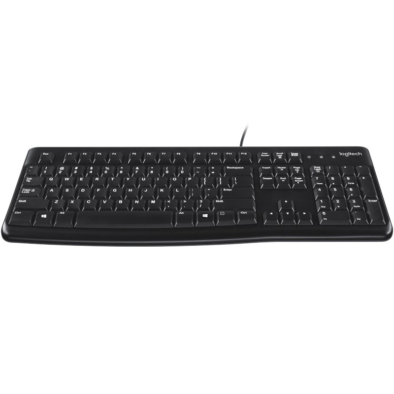 Bàn phím có dây Logitech K120 - Bền bỉ, chống tràn, kích thước đầy đủ có phím số - Bảo hành chính hãng