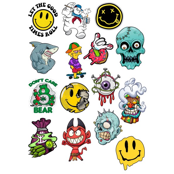 Bộ 70 STICKER dán nón bảo hiểm, laptop cực ngầu, 420