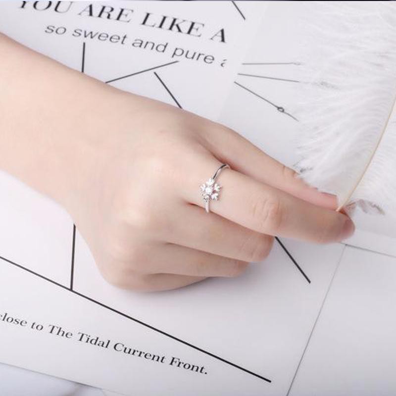 Nhẫn bạc HOA TUYẾT phong cách Hàn Quốc xinh xắn dễ thương