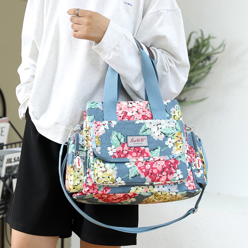 Túi Xách Đeo Vai Khổ Lớn Bằng Nylon In Họa Tiết Thời Trang Cho Nữ