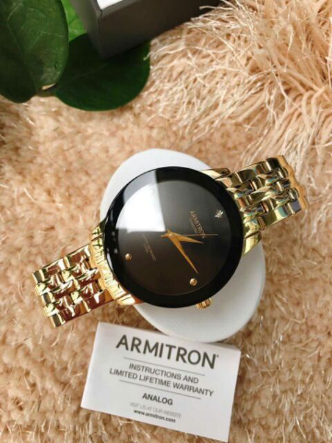 Đồng hồ nam Armitron dây kim loại mặt đen 42mm