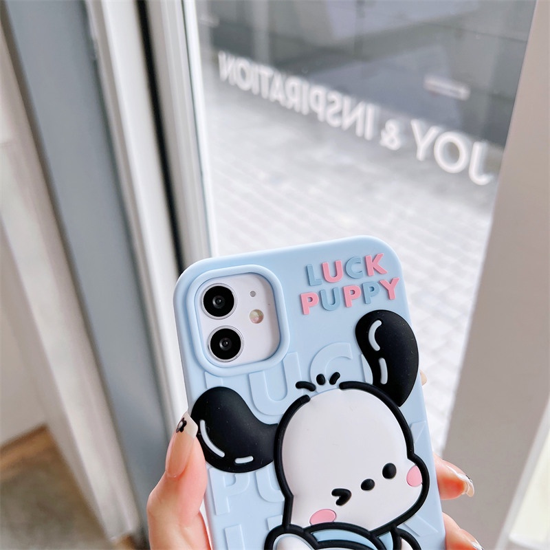 Ốp Điện Thoại Silicon Mềm Hình Cún 3D Dễ Thương Cho iPhone 7 8 Plus SE 2022 X XS XR 11 12 13 Pro Max SE 2020