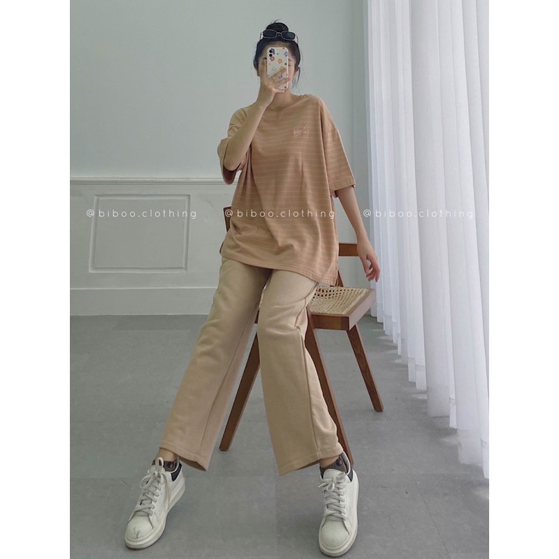 BIBOO - Quần thun dài form suông rộng lưng thun có dây rút
