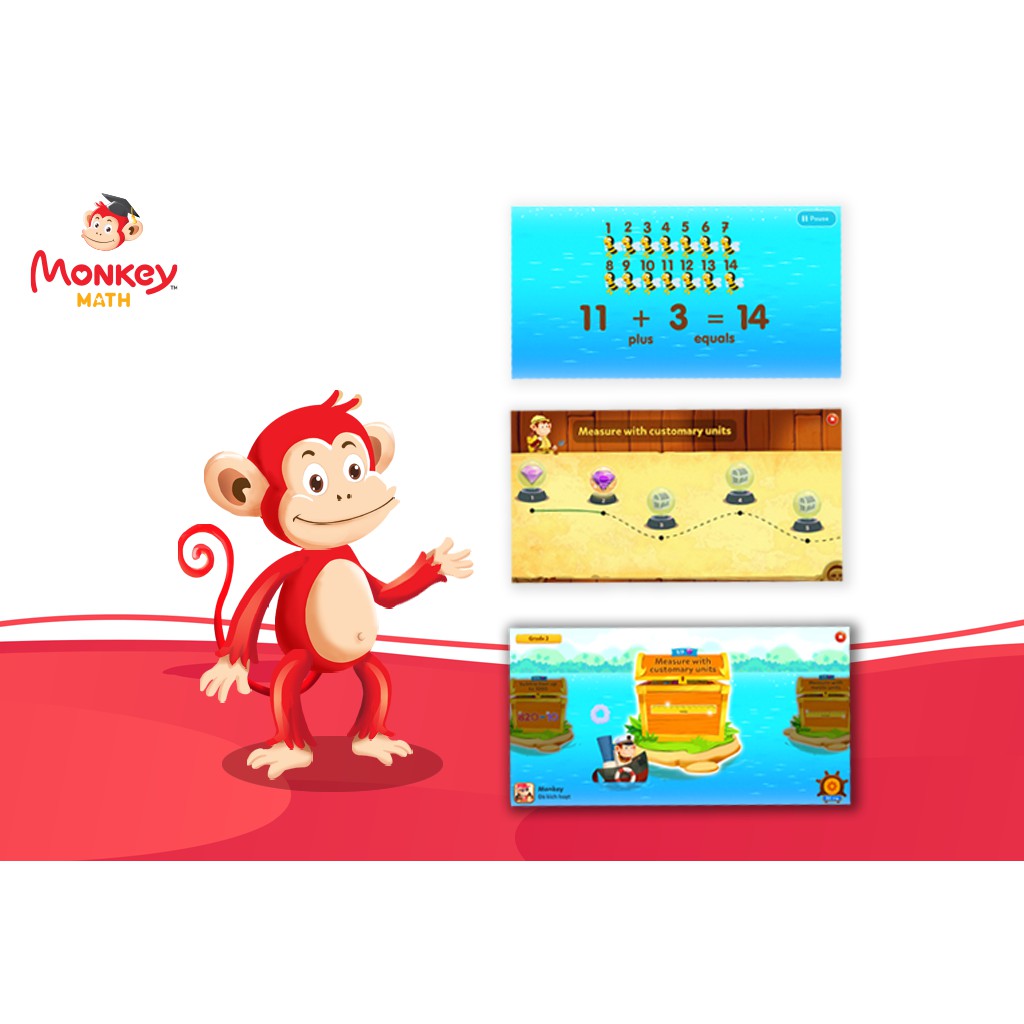 Toàn quốc [E-voucher] Mã học toán cho bé tại phần mềm Monkey Math - Kích hoạt ngay