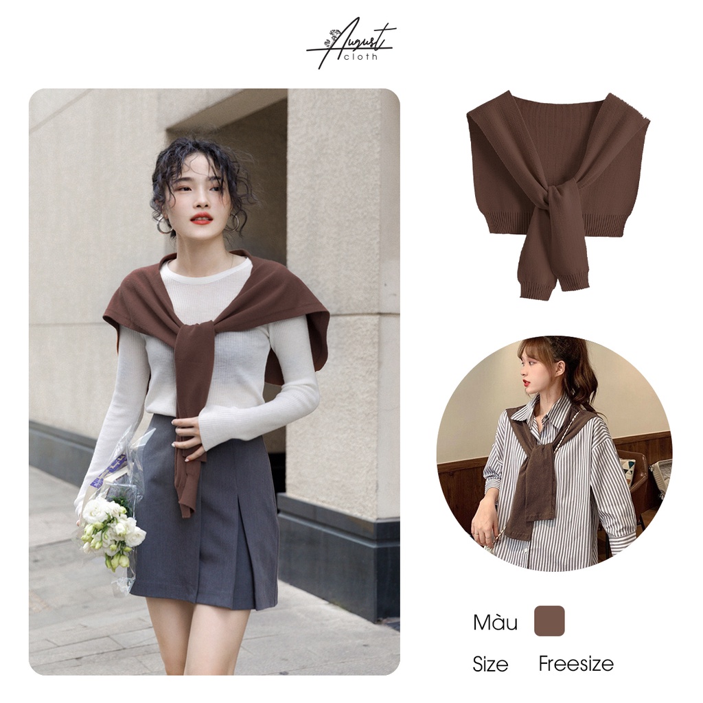 [Augustcloth] Khăn choàng màu cà phê Hàn Quốc