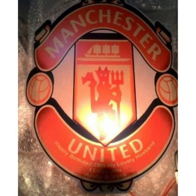 Đèn Ngủ Hình Quả Cầu Sợi Carbon In Logo Mu / Manchester United Độc Đáo Dễ Thương Dùng Trang Trí