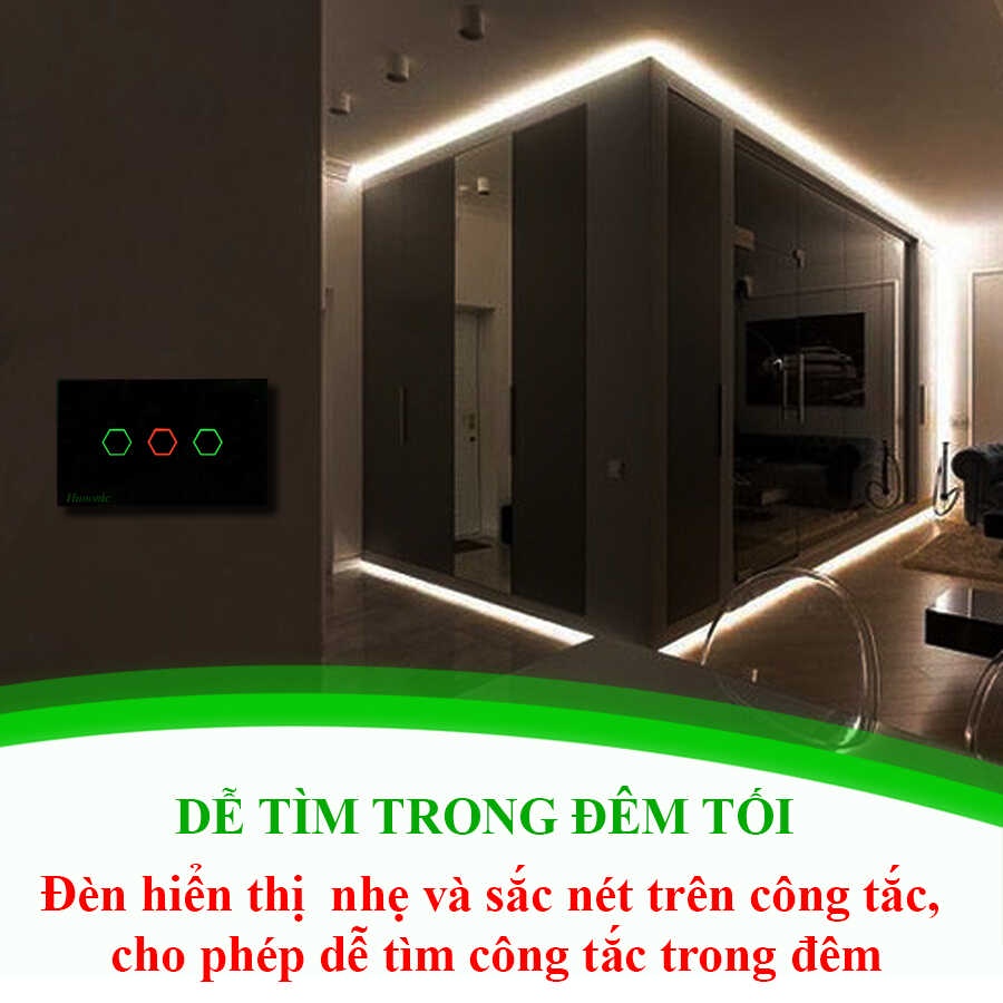 [KHÔNG ĐIỀU KHIỂN] Ổ Cắm Mặt Kính Hunonic Datic 2 Ổ Có Tiếp Địa