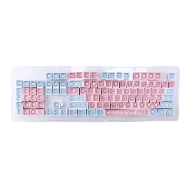 Keyboard Key Cap Single Pbt Transparent 104 Key ,Pink,for Ikbc Amilo