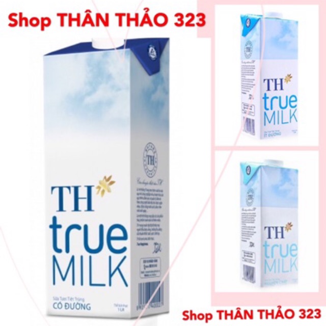 SIÊU NGON-Sữa TH True Milk 1Lít ( Có Đường, Ít Đường, Nguyên Chất Không Đuóng)