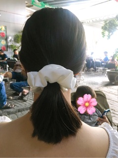 Dây cột tóc vải Scrunchies lụa satin sóng