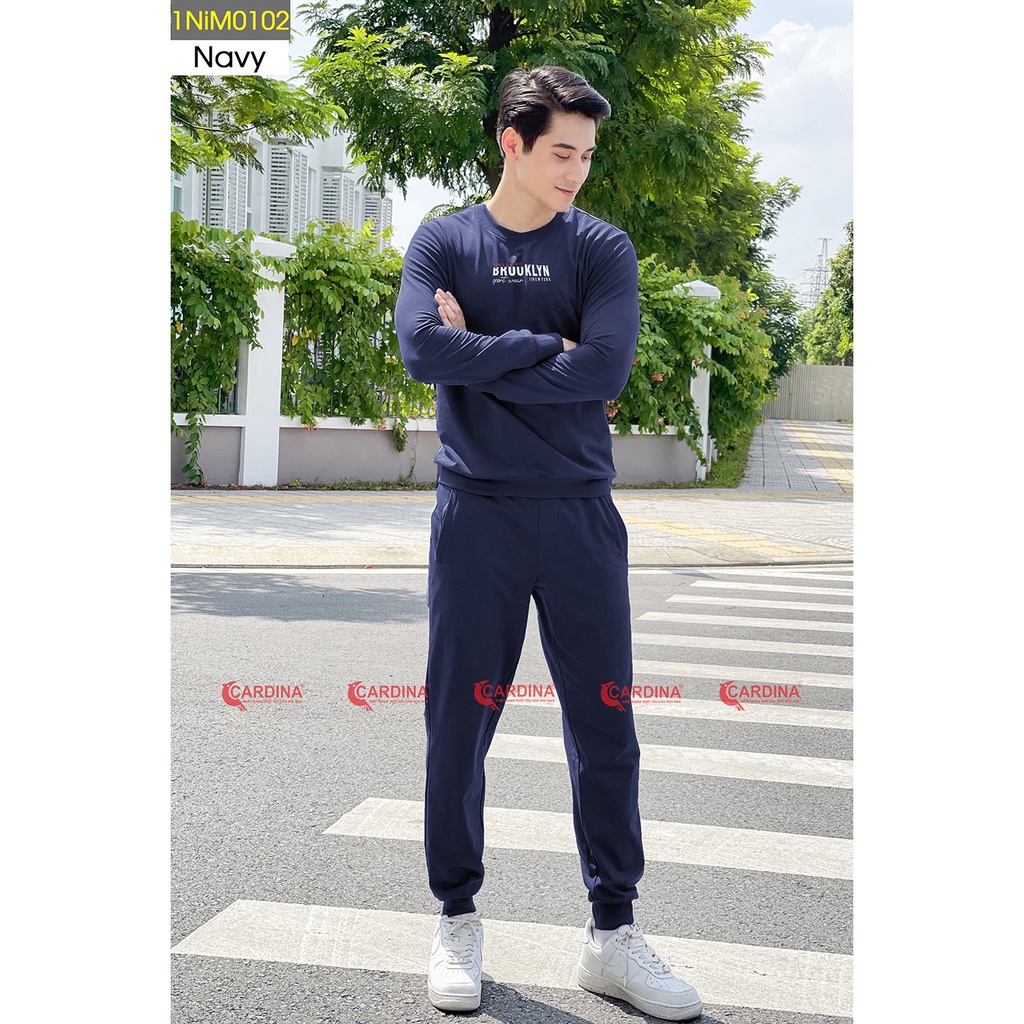 Bộ Nỉ Nam Thể Thao Thu Đông 𝐂𝐀𝐑𝐃𝐈𝐍𝐀 𝑺𝒂̀𝒊 𝑮𝒐̀𝒏 Chất Cotton Da Cá Cao Cấp In Chữ Khỏe Khoắn Năng Động Mã 1NiM01