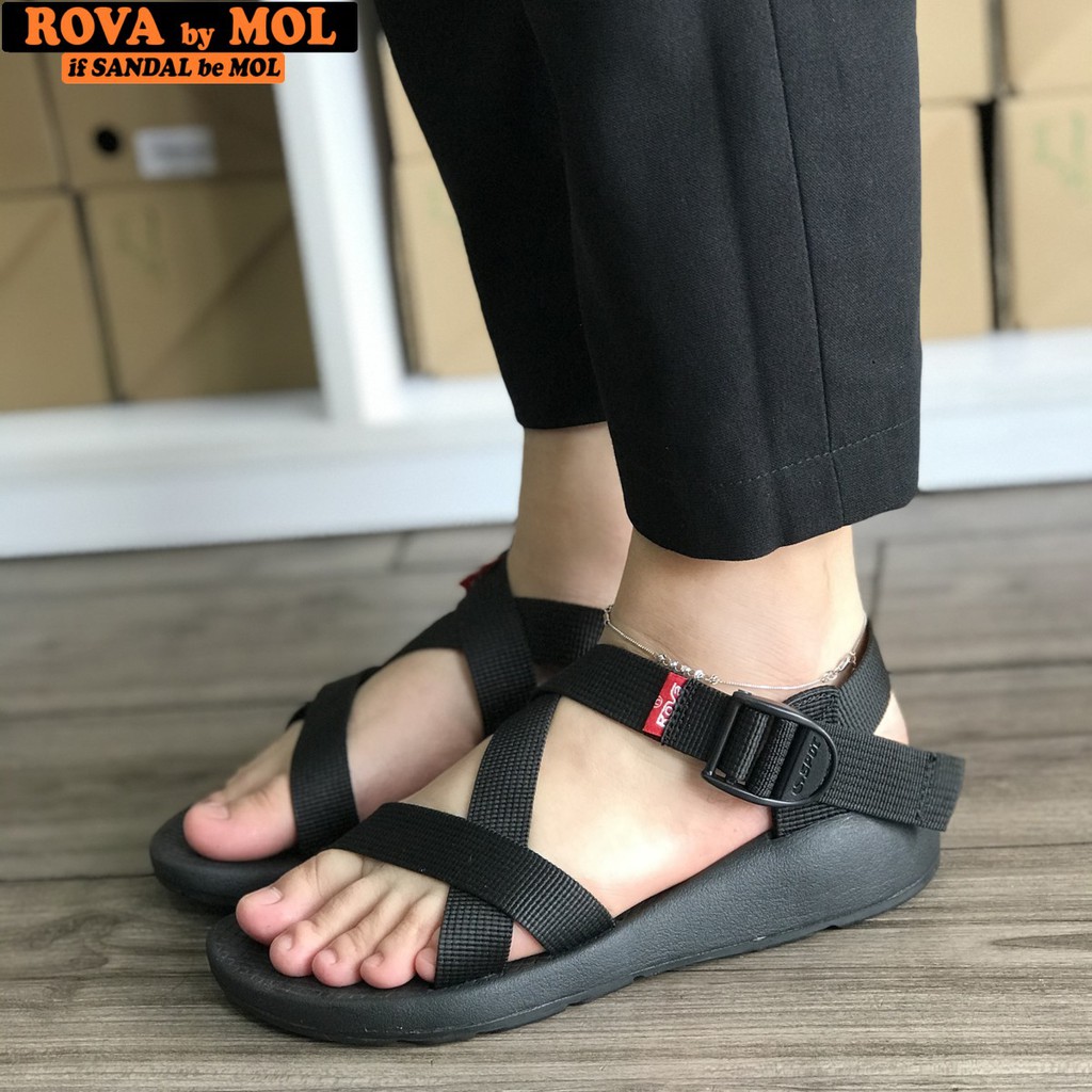 Giày sandal nữ cao 3cm quai dù chính hãng RV120B