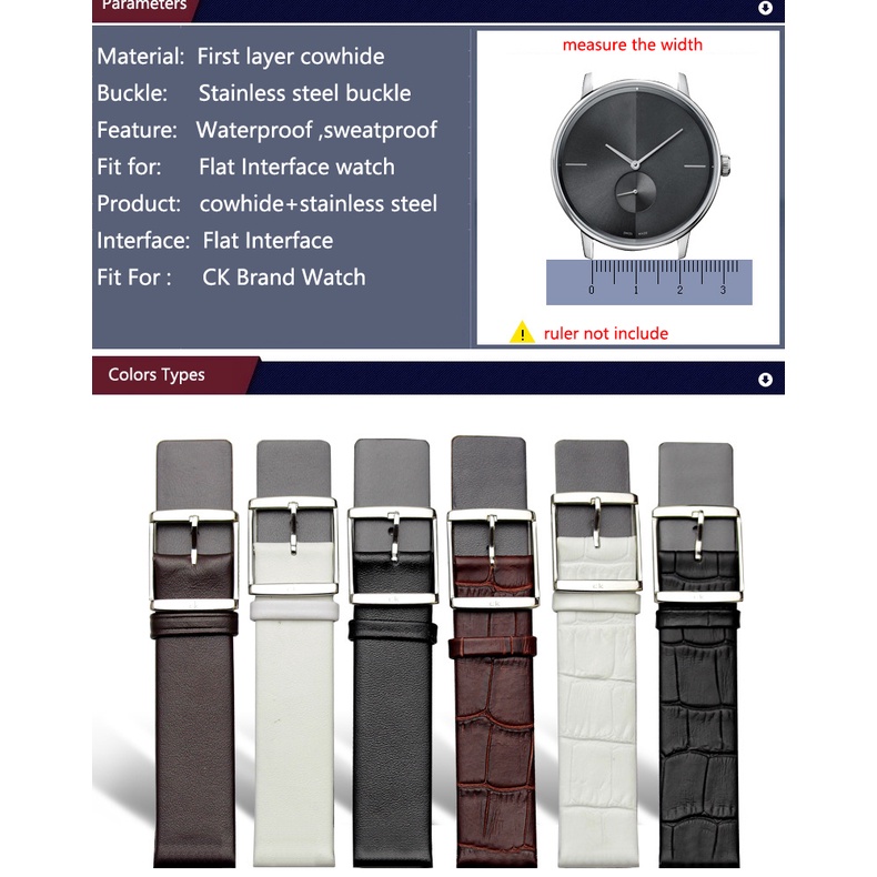 Dây Đeo Bằng Da Thật Dễ Tháo Gỡ Cho Đồng Hồ Thông Minh DW CK TISSOT CASIO Watch 14mm 16mm 18mm 20 22MM Huawei gt2