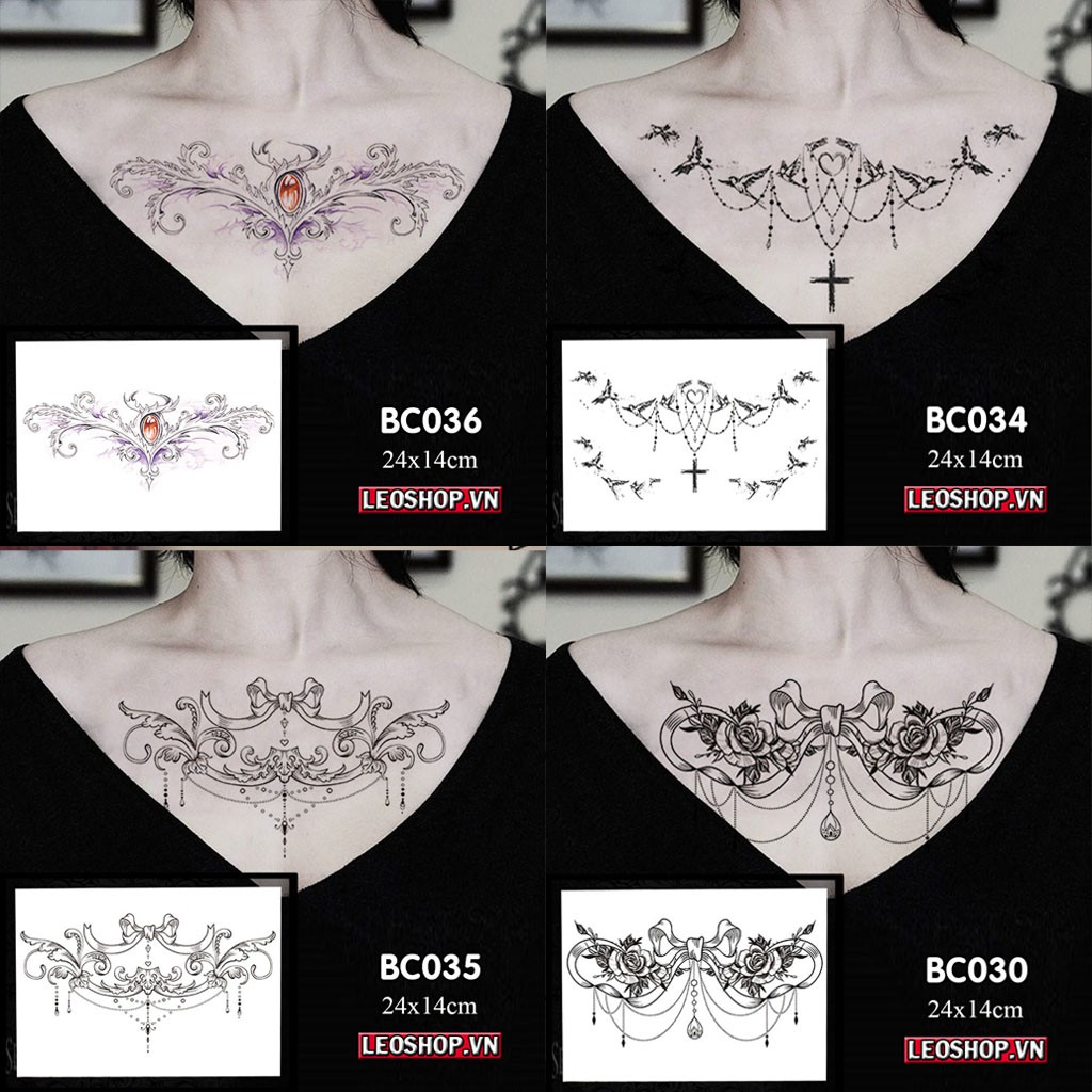 Hình Xăm Dán Trên Ngực Nữ mã BC