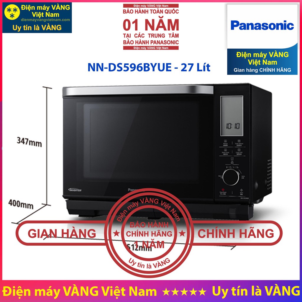 [Mã ELHADEV giảm 4% đơn 300K] Lò hấp, lò vi sóng nướng đối lưu đa năng Panasonic NU-SC100WYUE NU-SC180BYUE NN-DS596BYUE