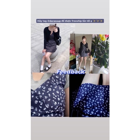 Set váy hoa nhí và áo khoác cardigan Hình thật khách feedback | BigBuy360 - bigbuy360.vn