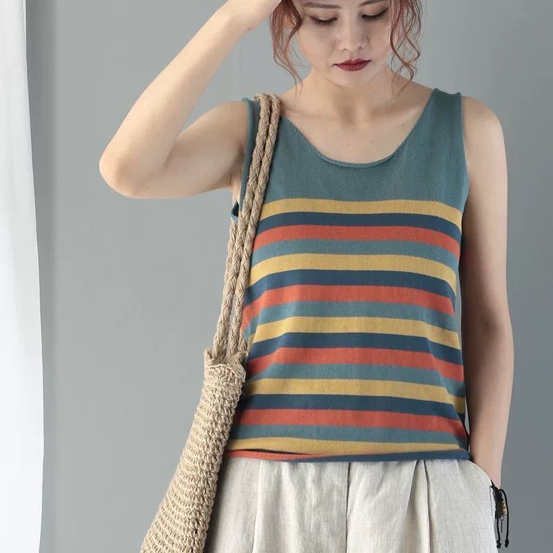 Áo Hai Dây Vải Cotton Co Giãn Thoải Mái Dành Cho Nữ