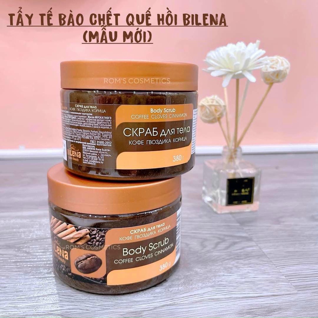 Tẩy Da Chết Chết Body Quế Hồi Cà Phê Nga 380g Chính Hãng - Tẩy Tế Bào Chết Toàn Thân Trắng Sáng Da