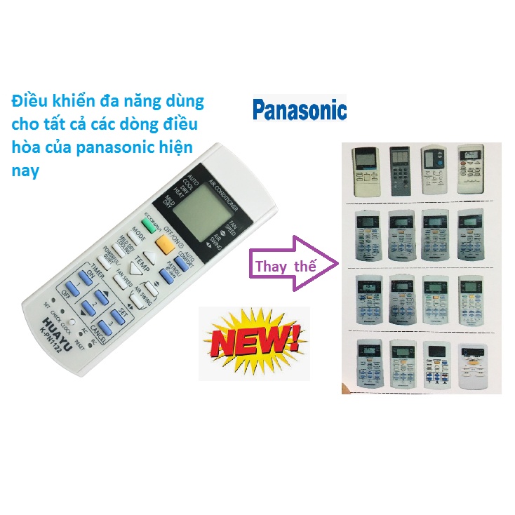 Remote điều khiển điều hòa máy lạnh đa năng PANASONIC K-PN1122 dùng cho tất cả các dòng panasonic hiện nay