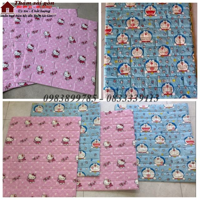 [70cm x 77cm- dày 5mm] XỐP DÁN TƯỜNG HOẠT HÌNH DORAEMOM, HELLOKITTY